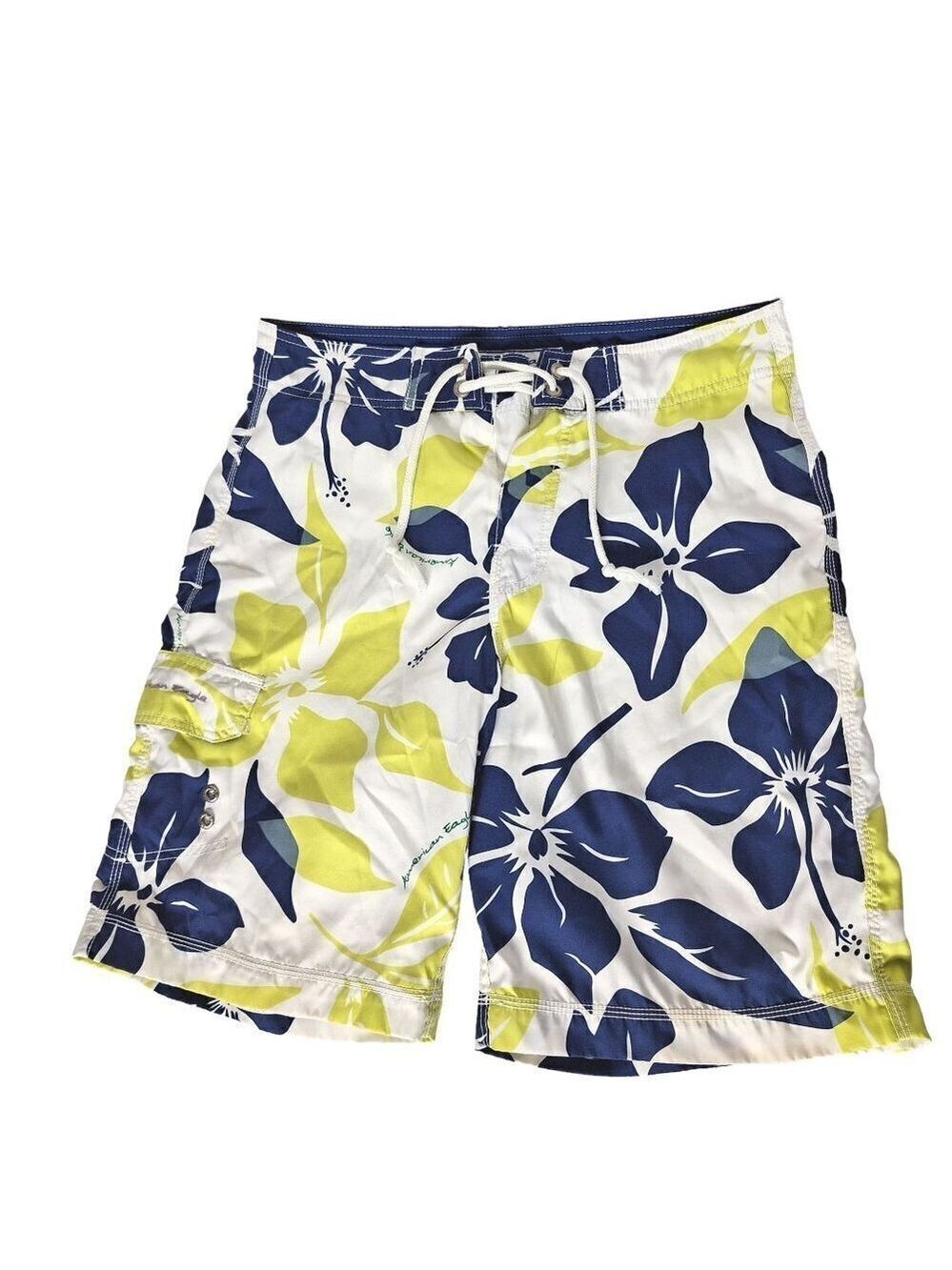American Eagle Outfitters Swim Trunks 30 Blue Floral